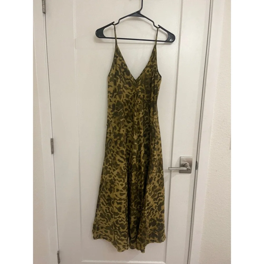 Mobwife Chic Cotton V Neck Sundress Wedding Guest Cocktail Animal Print - Picture 8 of 9